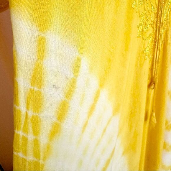 Yellow tie dye summer dress - Picture 4 of 7